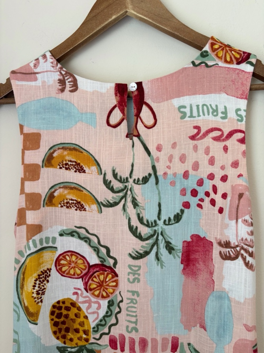 Paper Heart Pink Fruit Sleeveless Linen Blend Shift Dress XS NEW NWT - Picture 5 of 8